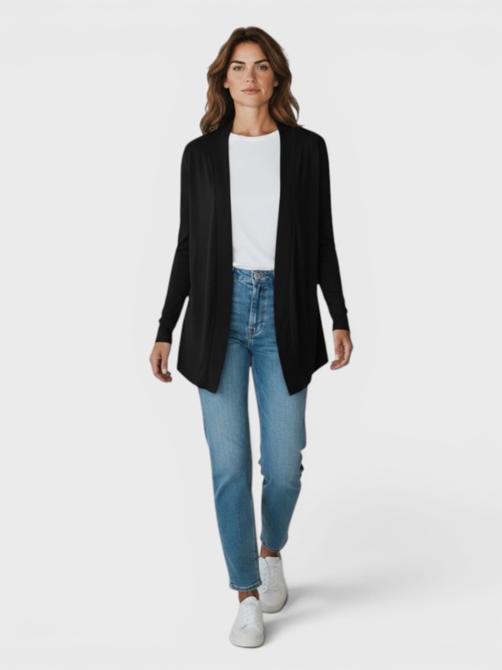 Express Lightweight Cotton Cardigan Sweater Black Size